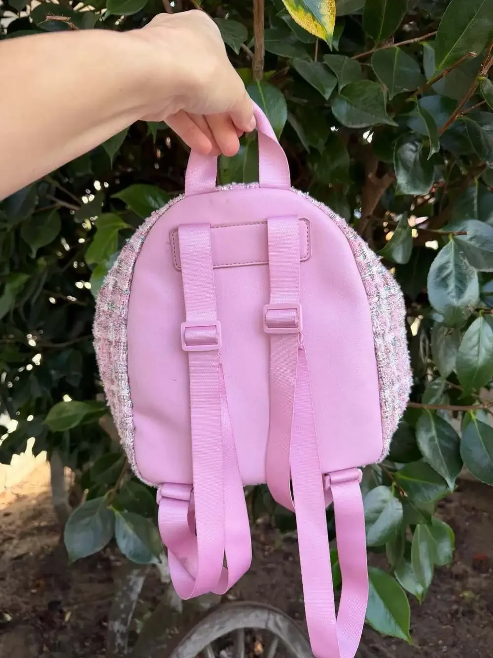 OMG Accessories Kids Girl Pink Tweed Mini Backpack